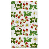 Aardbeienvruchten met bloemen klein cadeauzakje (Achterkant)