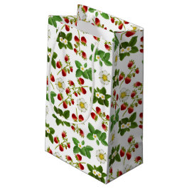 Aardbeienvruchten met bloemen klein cadeauzakje