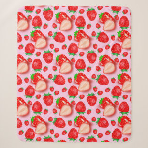 Aardbeienvruchten op roze patroon ontwerp sherpa deken