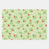 Aardbeienvruchten Rood groen patroon Inpakpapier Vel (Voorkant 2)
