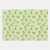 Aardbeienvruchten Rood groen patroon Inpakpapier Vel (Voorkant)