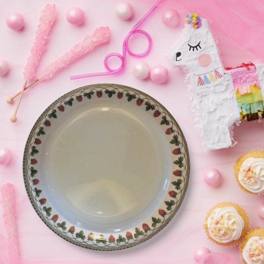 Aardbeienvruchten, Wedgwood Etruria, c1900 Paper Papieren Bordje (Feest)