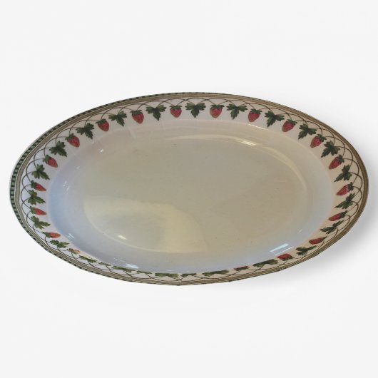 Aardbeienvruchten, Wedgwood Etruria, c1900 Paper Papieren Bordje (Gekanteld)