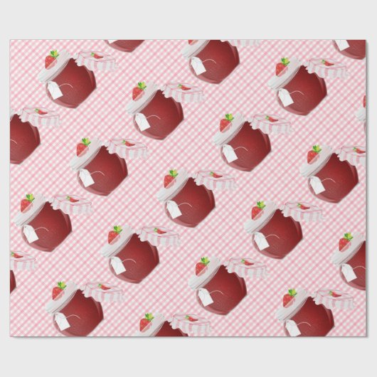 aardbeienvruchtenjam cadeaupapier (Vlak)