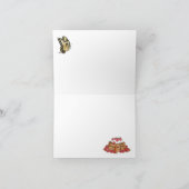 Aardbeienwafels en vlinderkunst blanco bedankkaart (Binnen)