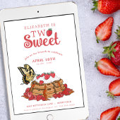 Aardbeienwafels vlinder | Twee lieve verjaardag Kaart