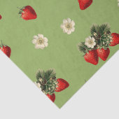 Aardbeienweefsel papier op mos groen (Detail)