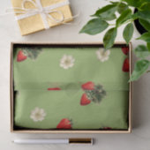 Aardbeienweefsel papier op mos groen (Geschenk)