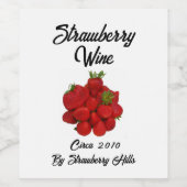Aardbeienwijn fotografische bessen wijn etiket (Enkel label)
