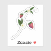 Aardbeienwijn met bloemetjes sticker (Vel)