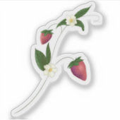 Aardbeienwijn met bloemetjes sticker (Voorkant)