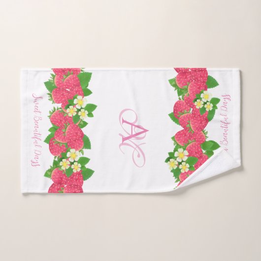 Aardbeienwit Bad Handdoek (Handdoek)