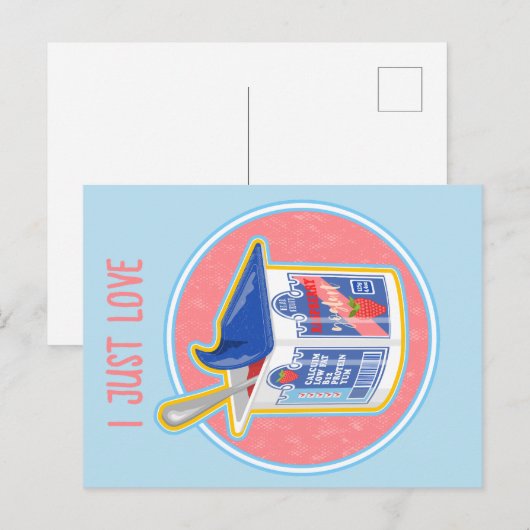 Aardbeienyoghurt Briefkaart (Voorkant / Achterkant)