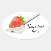 Aardbeienyoghurt Ovale Sticker (Voorkant)