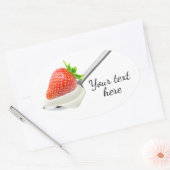Aardbeienyoghurt Ovale Sticker (Envelop)