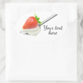 Aardbeienyoghurt Ovale Sticker (Tas)