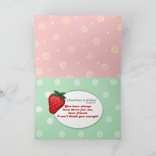  aardbeienzegeningen - "Dank u" Bedankkaart (Binnen)