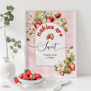 Aardbeienzoet baby Baby's zijn zoet Poster