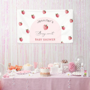 Aardbeienzoet baby shower spandoek