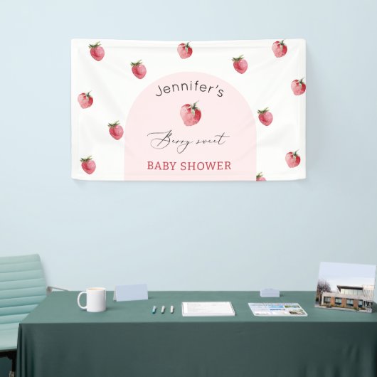 Aardbeienzoet baby shower spandoek (Beurs)