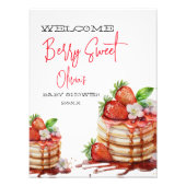 Aardbeienzoet baby shower Welkomstbord Foto Afdruk (Voorkant)