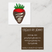 Aardbeienzoet Snoep Chocolatier Pastry Voedsel Vierkante Visitekaartje (Voorkant / Achterkant)