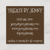 Aardbeienzoet Snoep Chocolatier Pastry Voedsel Vierkante Visitekaartje (Achterkant)