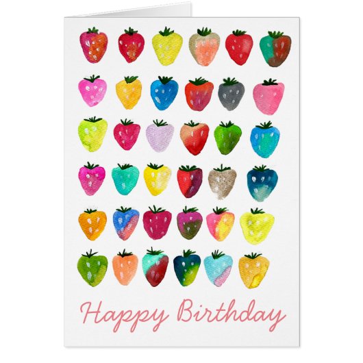 Aardbeienzoetheid waterverf schattige vruchten (Voorkant)