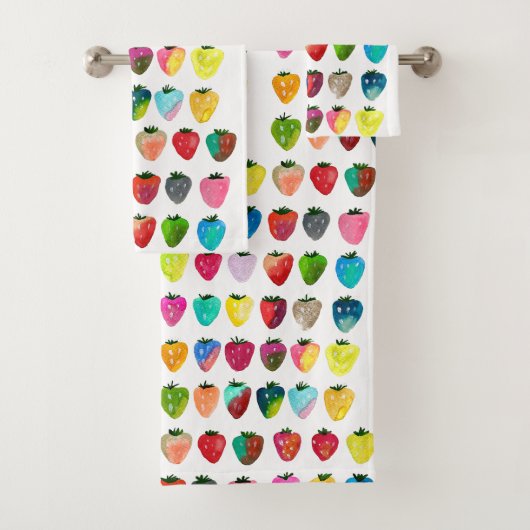 Aardbeienzoetheid waterverf schattige vruchten bad handdoek (Insitu)