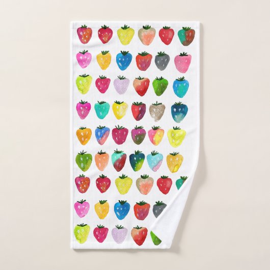 Aardbeienzoetheid waterverf schattige vruchten bad handdoek (Handdoek)
