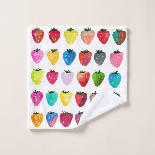 Aardbeienzoetheid waterverf schattige vruchten bad handdoek (Wasdoekje)