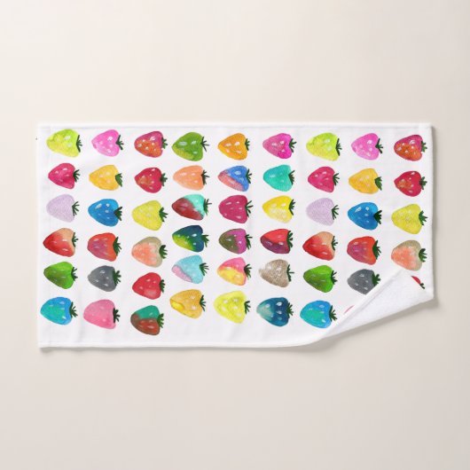 Aardbeienzoetheid waterverf schattige vruchten bad handdoek (Handdoek)