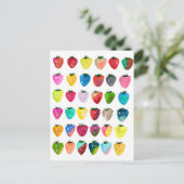 Aardbeienzoetheid waterverf schattige vruchten briefkaart (Staand voorkant)