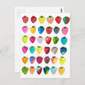 Aardbeienzoetheid waterverf schattige vruchten briefkaart (Voorkant / Achterkant)