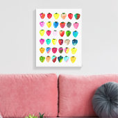 Aardbeienzoetheid waterverf schattige vruchten canvas afdruk (Insitu (Woonkamer))