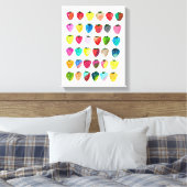 Aardbeienzoetheid waterverf schattige vruchten canvas afdruk (Insitu (Slaapkamer))
