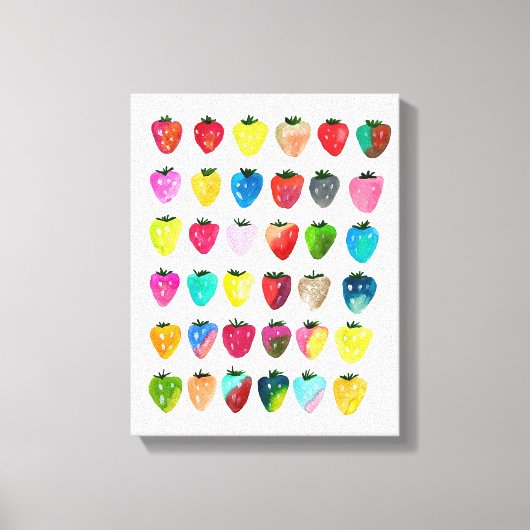 Aardbeienzoetheid waterverf schattige vruchten canvas afdruk (Voorkant)