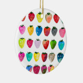 Aardbeienzoetheid waterverf schattige vruchten keramisch ornament (Rechts)