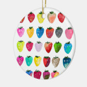 Aardbeienzoetheid waterverf schattige vruchten keramisch ornament (Links)