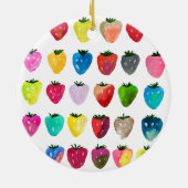 Aardbeienzoetheid waterverf schattige vruchten keramisch ornament (Achterkant)