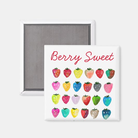 Aardbeienzoetheid waterverf schattige vruchten magneet (Voorkant / Achterkant)