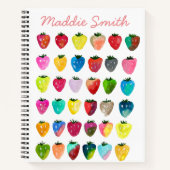 Aardbeienzoetheid waterverf schattige vruchten notitieboek (Voorkant)