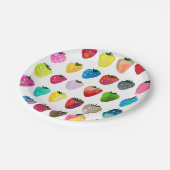Aardbeienzoetheid waterverf schattige vruchten papieren bordje (Gekanteld)