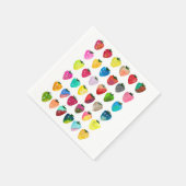 Aardbeienzoetheid waterverf schattige vruchten servet (Hoek)