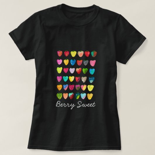 Aardbeienzoetheid waterverf schattige vruchten t-shirt (Design voorkant)