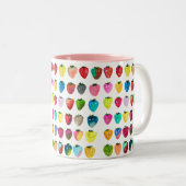 Aardbeienzoetheid waterverf schattige vruchten tweekleurige koffiemok (Voorkant rechts)