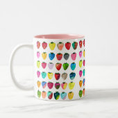 Aardbeienzoetheid waterverf schattige vruchten tweekleurige koffiemok (Links)