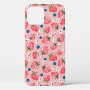 Aardbeienzomer, cartoon meisjesachtergrond. Case-Mate iPhone case