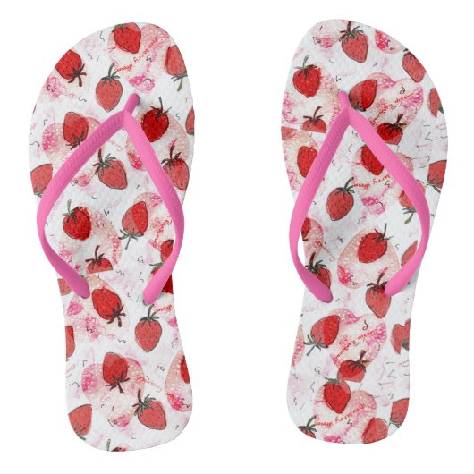 aardbeienzomer teenslippers (Voetbed)
