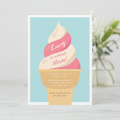 Aardbeienzwirl Ice Cream Birthday Kaart (Staand voorkant)